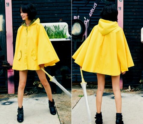 Ponch paco Cute Rain Coat Outfit, Rain Poncho Outfit, Cute Rain Coat, Yellow Raincoat Outfit, Cute Raincoat, Yellow Rain Coat, Rain Coat Outfit, Rain Boot Outfit, Cute Raincoats