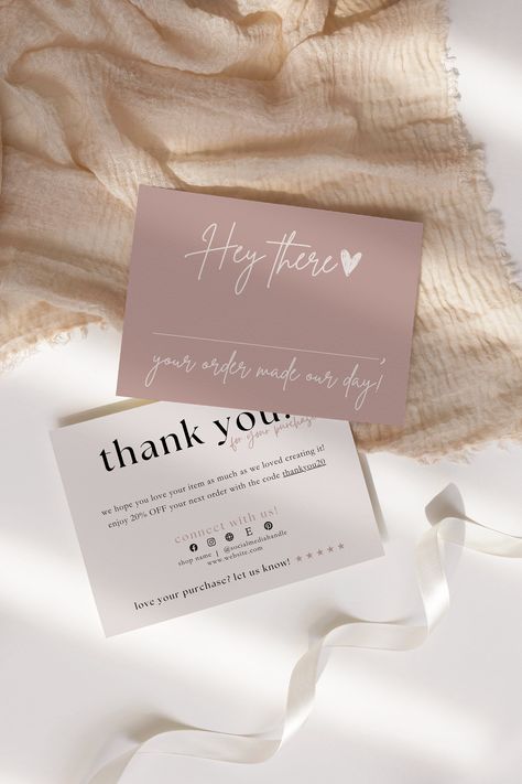 Thank You Notes For Customers Cute Ideas, Thank You For Your Order Card Design, Thank You Cards For Business, Thank You For Your Order Card, Thank You For Your Order, Jewelry Small Business, Thanks For Your Purchase, Business Branding Inspiration, Card Jewelry