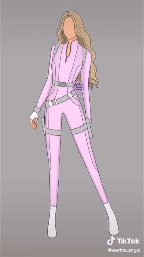 Pink Spy Outfit, Superhero Suits Pink, Pink Superhero Suit Female, Super Hero Outfits Pink, Pink Superhero Suit Design, Pink Hero Costume, Pink Superhero Suit, Superhero Outfits Design, Superhero Sketches