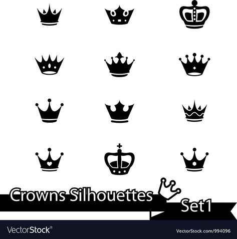 Crown collection - silhouette Royalty Free Vector Image Beard Illustration, Crown Silhouette, Crown Images, Heraldry Design, Crown Collection, Crown Photos, Globe Vector, Black Background Images, Silhouette Free