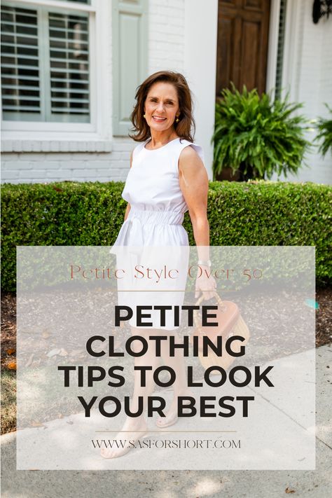 Are you tired of not finding the perfect clothing for your petite frame? Say goodbye to those days with my petite sizing tips even if you can't buy petite sizing! Learn how to create a classy wardrobe that flatters your body at any age, from stylish outfits for petite fashionistas over 50 to chic everyday looks for those who want to make a statement. Follow Beth for more petite fashion styling tips and suggestions. Petite Fashion Outfits Classy, Petite Summer Fashion, Dearly Bethany Outfits, Petite Outfits Summer, Short Legs Outfit, Summer Outfits Petite, Petite Summer Outfits, Petite Fashion Outfits, Fashion Styling Tips