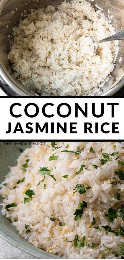 Coconut Jasmine Rice, Jasmine Rice Recipes, Coconut Rice Recipe, Rice Cooker Recipes, Sweet Rice, Rice Side Dishes, Asian Inspired Dishes, Coconut Rice, Eating Plan