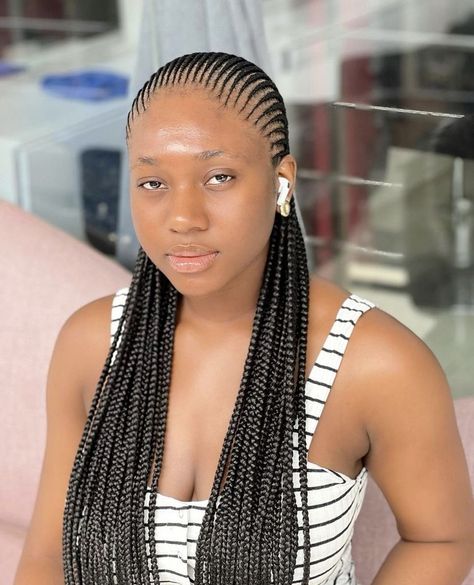 Braids Lines Hairstyles, Learn To Braid, Cornrows With Box Braids, Latest Braided Hairstyles, Latest Hair Braids, Cornrow Braid Styles, Cornrows Natural Hair, Cornrows Braids For Black Women, Quick Braids