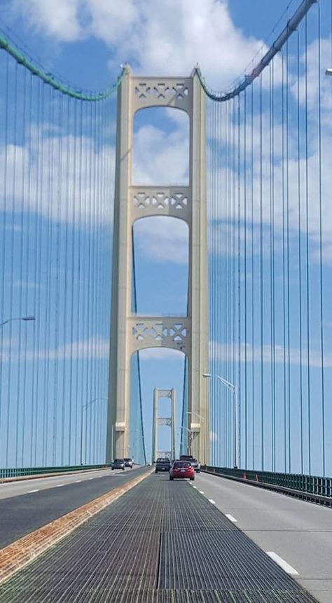 Bridge Diy, Mackinaw Bridge, Rickety Bridge, Michigan Road Trip, Mackinac Bridge, Diy School, Bridge Photography, Michigan Travel, George Washington Bridge