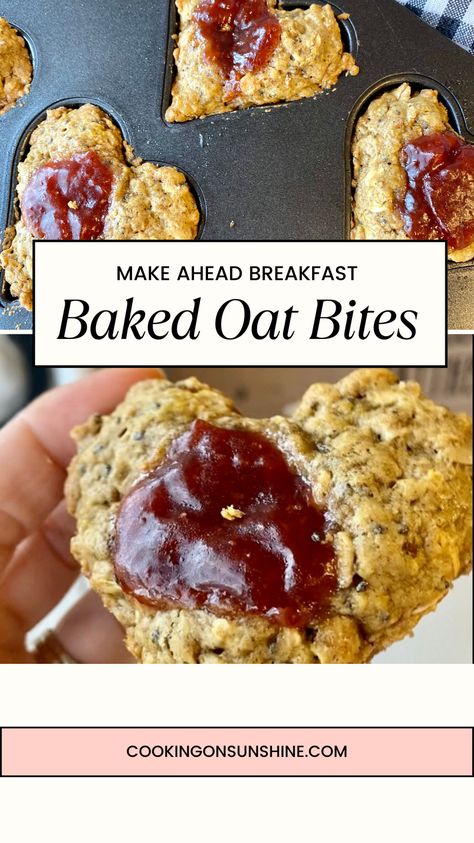 If you like Aussie bites, you will love these homemade jam-filled baked oat bites. Make these ahead for a quick breakfast or on the go snack! Made with rolled oats and chia, these will keep tummies full! Bobos Oat Bites, Rolled Oats Recipe Snacks, Homemade Aussie Bites, Homemade Bobos Bites, Homemade Bobos Oat Bites, Bobo’s Oat Bites Copycat, Copycat Bobo's Oat Bites, Toddler Oatmeal Bites, Bobos Oat Bites Copycat