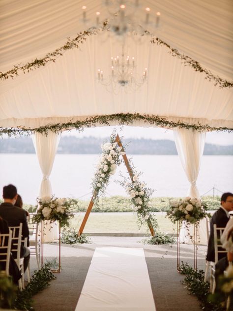 Wedding Arch A Frame, Triangular Arch Wedding, Wedding Arbor Ideas Triangle, Arch Decoration Wedding Triangle, Rustic Triangle Wedding Arch, Triangle Alter Flowers, Triangle Arch Wedding Flowers, Triangle Arbor With Flowers, Wedding Arch Ideas Triangle