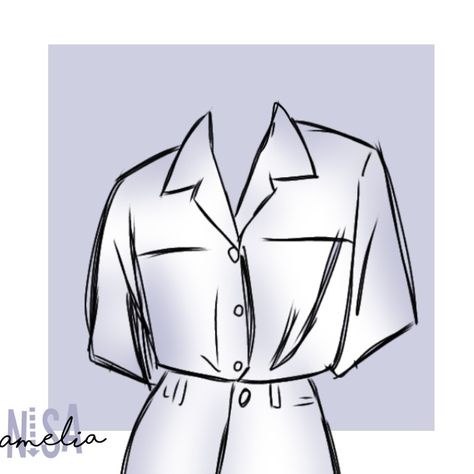 Shirt Refrences Drawing, Drawing Collared Shirts, Unbuttoned Shirt Drawing, Button Up Drawing Reference, How To Draw A Collared Shirt, Anime Shirt Reference, How To Draw Collared Shirts, Blouse Drawing Reference, Shirt Sketch Women