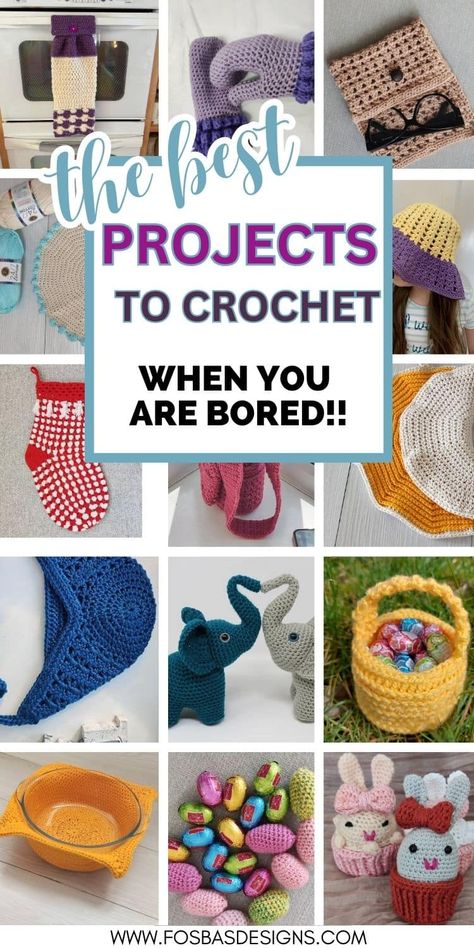 What to Crochet When You Are Bored: 140 Easy Projects - Fosbas Designs Granny Square Stocking, What To Crochet, Things To Crochet, Granny Square Projects, Crochet Coasters Free Pattern, 60 Plus, Crochet Patterns Free, Crochet Backpack, Easy Crochet Stitches