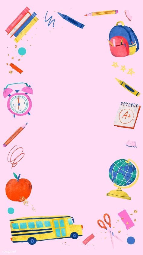 Blank pink back to school mobile phone wallpaper vector | premium image by rawpixel.com / Toon Back To School Frame, Pink Back To School, Mobile Phone Wallpaper, School Frame, Premium Vector, Phone Wallpaper, Mobile Phone, Back To School, Pink