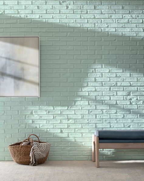 A pale hue beaming with mint green tones. Mint Green Wall Paint, Mint Green Exterior House Colors, Mint Blue Paint, Mint Green House Exterior, Mint Green Paint Walls, Mint Green House Interior Wall Colours, Mint Green Paint, Mint Green Paint Color, Light Mint Paint Color