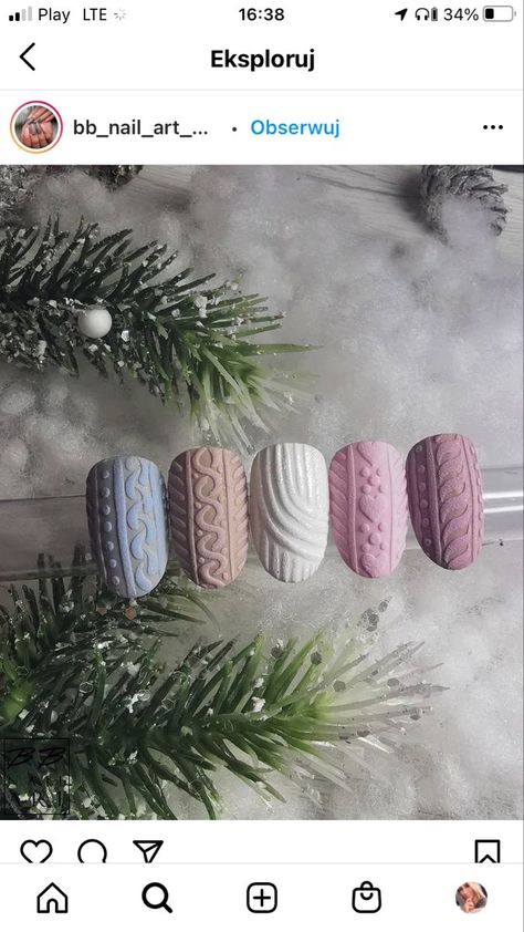 Sweater Nail Art, Christmas Sweater Nails, Snow Nails, Valentines Nail, Xmas Nail Art, Unghie Nail Art, Winter Manicure, Wow Nails, Christmas Gel Nails