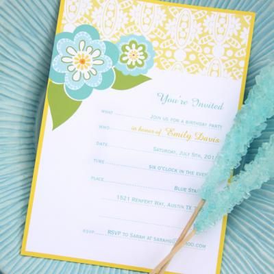 a bunch of free invite printables from hgtv Printable Party Invitations, Birthday Freebies, Free Printable Birthday Invitations, Free Printable Invitations, Party Invitations Printable, Party Printables Free, Printable Party, Printable Birthday Invitations, Floral Retro