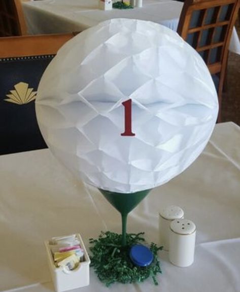 Golf Event Decor, Golf Centerpiece Ideas, Golf Party Centerpiece, Fundraising Design, Golf Centerpieces, Golf Fundraiser, Golf Baby Showers, Husband 40th Birthday, Golf Theme Party