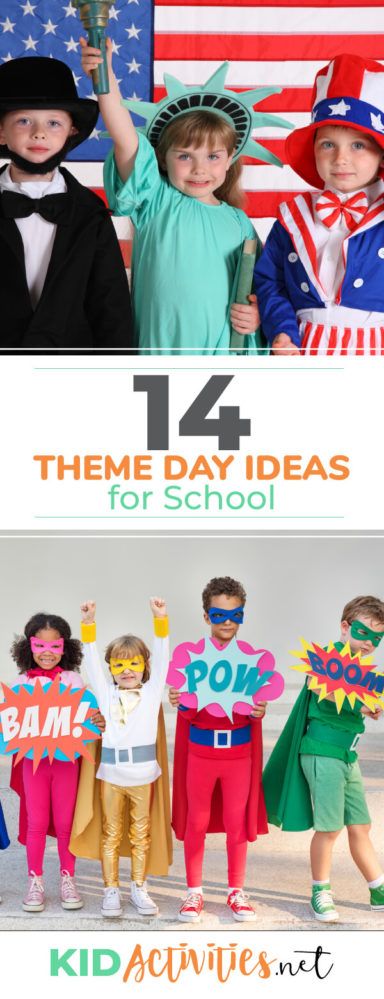 A collection of theme day ideas for school. Themes like wacky Wednesday, backwards day, friendship day, and much more. Fun activities and games included. Theme Day Ideas, Themes For School, Wacky Tacky Day, Tacky Day, Spirit Day Ideas, Animal Day, Wacky Wednesday, Career Day, Summer Preschool