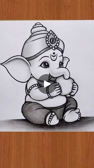 Ganapati Drawing Easy, Bal Ganesha Drawing, Ganesha Drawing Sketches, Ganesha Art Sketch, Ganapati Drawing, Easy Ganesha Drawing, Bal Ganesha, Ganesha Drawing, Sketch Pencil