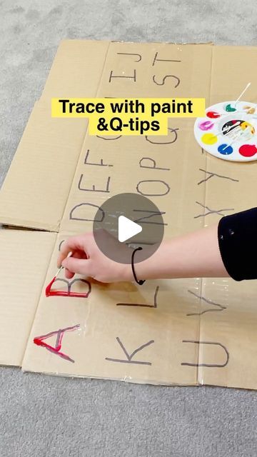 Farah Ghazale on Instagram: "A fun tracing activity for your preschooler. 
Write letters on cardboard and cover with sticky tape. Give your child ear buds or Q-tips. Have them dip the Q-tip in paint then trace the letters. Wipe to use again! 
Painting with qtips is perfect for fine motor practice and loads of fun!" Letter Q Activities For Preschool, Fine Motor Practice, Tracing Activity, Write Letters, Ear Buds, Tracing Letters, Q Tip, Letter Writing, Fine Motor