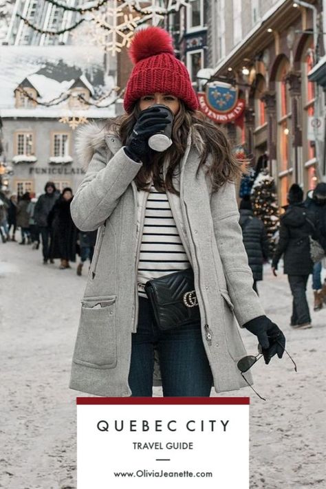 Quebec City Travel Guide | travel tips | weekend getaway | winter wonderland | Chateau Fairmont | Quebec City | cold travel || Olivia Jeanette #travelguide #quebeccitywinter Winter Weekend Getaway Outfits, City Winter Outfit, Olivia Jeanette, Quebec City Winter, Hoodies Womens Fashion, Top Fashion Bloggers, Travel Clothes Women, Cozy Winter Outfits, Women Hoodies