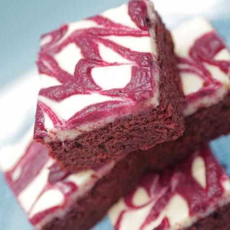 Red Velvet Brownies Brownies With Cream Cheese Frosting, Brownies With Cream Cheese, Beet Brownies, Vegan Red Velvet, Resep Vegan, Velvet Brownies, Red Velvet Brownies, Cream Cheese Brownies, Healthy Brownies