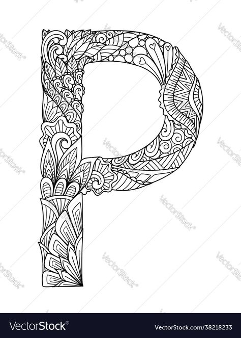 P Mandala Art, Mandela Drawing, P Monogram, Mandela Art, Native Design, Doodle Lettering, Letter P, Zen Doodle, Letter S