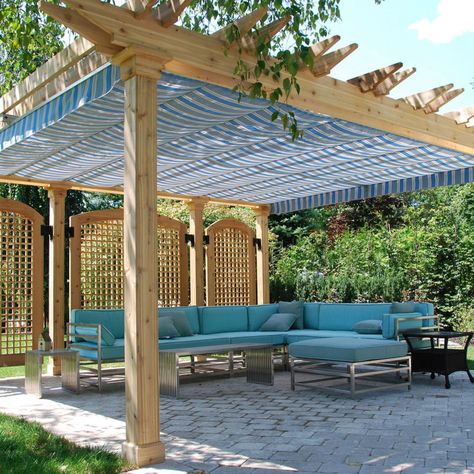 For Home - ShadeFX Ombra Pergola, Retractable Pergola Canopy, Pergola Retractable, Shade Ideas, Pergola Diy, Outdoor Structure, Cheap Pergola, Backyard Canopy, Retractable Pergola