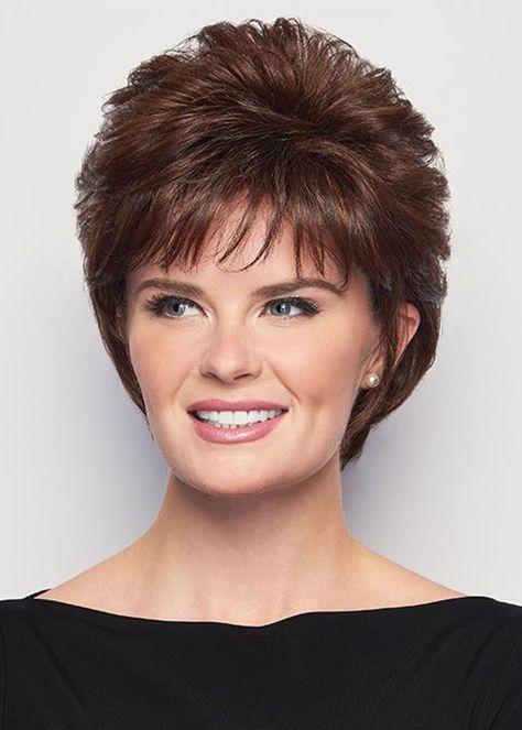 Short Wigs With Bangs, 70 Yr Old Hairstyles, Short Hairstyles For Square Faces Women, Layered Angled Bob Hairstyles, Womens Short Hair Styles 2020, Very Layered Hair Medium Over 50, Dorothy Hair, Old Lady Hairstyles, Short Shaggy Pixie Haircuts