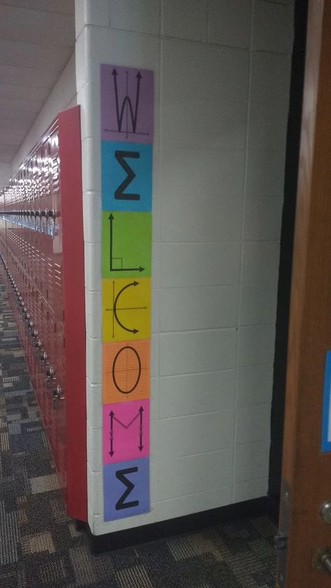 2018-2019 High School Math Classroom Decorations | Math = Love Math Decorations Ideas, Math Classroom Decorations Highschool, Math Door, High School Math Classroom Decorations, Math Decorations, Math Bulletin Boards, High School Math Classroom, Math Classroom Decorations, Middle School Math Classroom