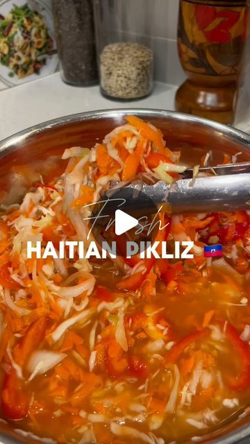 STEPHANIE on Instagram: "How spicy do you like your pikliz?🇭🇹🌶️🌶️✨

Comment “FRESH” to purchase your box!
* each box come with 1 x 16oz jar pikliz & 1 x 16oz jar of épis - the perfect kitchen combo🙂‍↕️🇭🇹👌🏽

#haitianfood #pikliz #haitianepis #haitianseasoning" Pikliz Recipe Haiti, Pikliz Recipe, Haitian Food Recipes, The Perfect Kitchen, Perfect Kitchen, Family Dinner, Haiti, On Instagram, Instagram