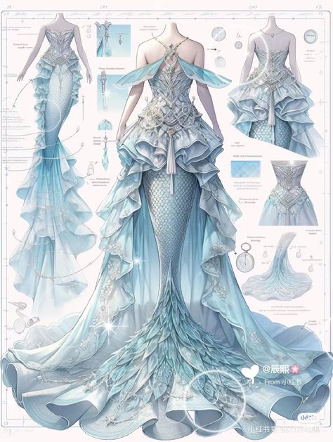 Fantasy Dress Concept Art, Drawing Velvet, Ritzu Art, Concept Art Character Design, Arte Aesthetic, Dreamy Gowns, Art Character Design, Dress Design Drawing, Clothing Design Sketches