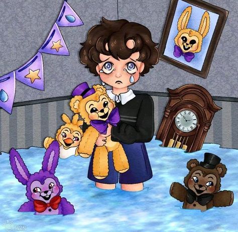 Crying Child Fanart, Crying Child Fnaf, Evan Afton, Crying Child, Baby Cry, Crying Baby, Fnaf Freddy, Afton Family, Animatronic Fnaf