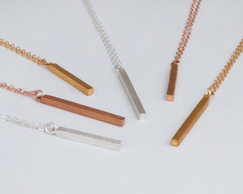 Bar Necklace Vertical, Layering Necklace Bar, Minimalist Necklace, Dainty Bar Necklace, Sterling Si Minimal Bar, Turquoise Jewelry Necklace, Pink Gold Necklace, Custom Engraved Necklace, Bead Bar Necklace, Pendant Necklace Long, Lace Choker Necklace, Rose Gold Bar, Minimalist Necklace Gold