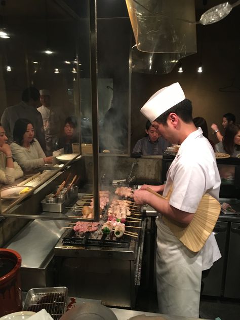 Traveling Tokyo and Kyoto, Yakitori Fuku in Shibuya Yakitori Bar Design, Yakitori Restaurant Design, Yakatori Grill, Yakitori Bar, Yakitori Restaurant, Asian Bistro, Japanese Bar, Restaurant Design Inspiration, How To Cook Liver