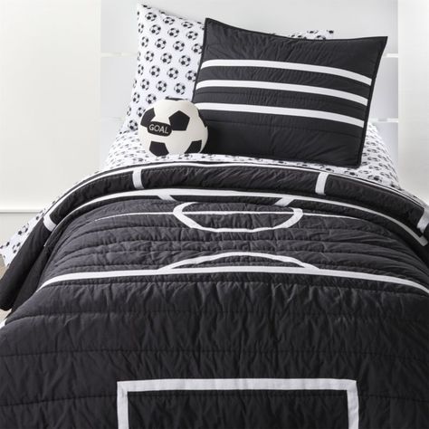 Soccer Bedding, Soccer Bedroom, Neutral Bed Linen, Soccer Room, Sports Bedding, Bed Sheets Online, Soccer Kids, Black Bed Linen