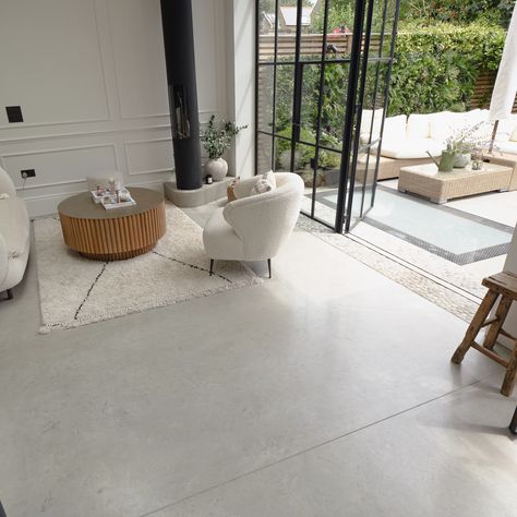 Hannah discovered our polished concrete on social media and fell in love with Cool Grey. The satin finish works beautifully with bright open windows providing ample natural and reflected light ✨ Polished Concrete Floor Residential, Cream Couch, Concrete Finishes, Reflected Light, St. Croix, Stamped Concrete, Concrete Floor, St Croix, Polished Concrete