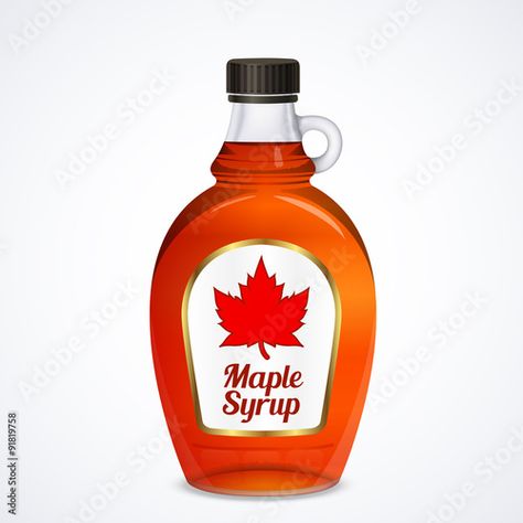 Stock Image: Bottle of maple syrup isolated on white, stock vector graphic illustration Syrup Illustration, Maple Syrup Bottle, Maple Syrup Bottles, Bottle Drawing, Syrup Bottle, White Stock, Maple Syrup, Syrup, Graphic Illustration