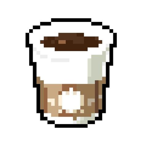 Pixel Food Png, Brown Pixel Art, Pixel Coffee, Pixel Food, Pixel Art Food, Coffee Cup Icon, Pixel Png, Piskel Art, Arte 8 Bits