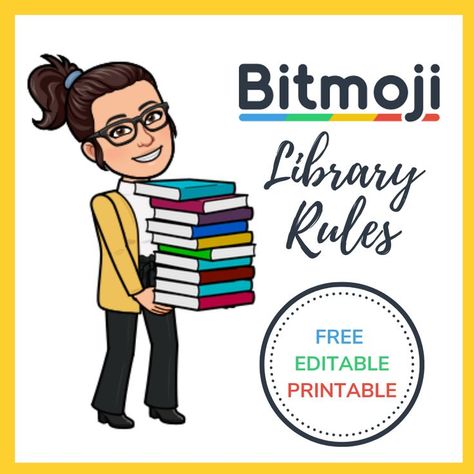 Library Rules Elementary, Classroom Library Rules, Library Rules Poster, Literacy Crafts, Library Magic, School Library Lessons, Library Rules, Library Orientation, Bitmoji Classroom