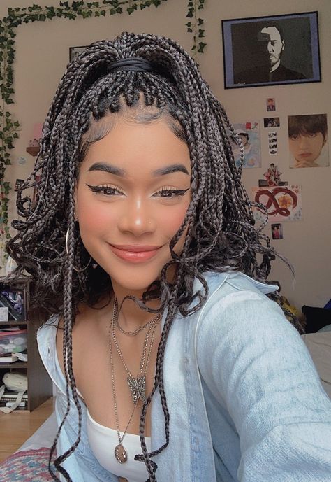 Box Braids Protective Styles, Styles On Natural Hair, Braids Protective Styles, Protective Styles, Box Braids, Natural Hair, Braids, Hairstyles, Hair