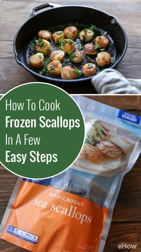 Pork Cooking Temperature, Seafood Scallops, Frozen Scallops, Seafood Recipes Scallops, How To Cook Scallops, Seafood Meals, Scallop Dishes, Easy Seafood, Scallop Recipes