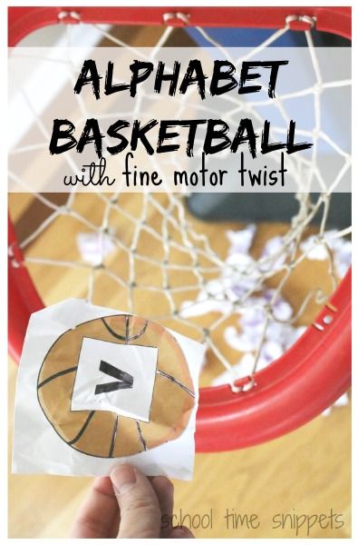 This was such a great movement activity working on letter recognition and fine motor skills and could be used to work on several other early learning concepts. Get ready to shoot some hoops in this fun Alphabet Basketball Game. Game For Preschoolers, Letter Learning Activities, Letter Recognition Games, Alphabet Game, Letter Games, Alphabet Games, Preschool Literacy, Creative Curriculum, Movement Activities