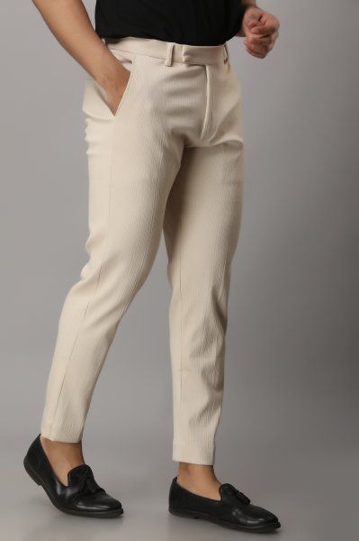 Browse trendy Formal Pants online Men at Qarot Men. Browse exclusive range of Ankle Length Trousers & Mens Trousers Online. Shirt Pant Formal Men, Ankle Fit Pants Men, Formal Pants For Men Style, Mens Formal Trousers Style, Mens Pants Fashion Formal, Textured Shirts For Men, Mens Formal Pants Design Style, Trouser Pants Pattern Men, Men Formal Shirt Pant