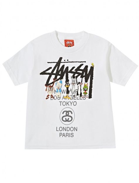 Stussy Kids x Looney Toons Shirt Logo Design, Toddler Tees, Suits Coats, Pant Shirt, Looney Tunes, Jean Shirts, Kids Tshirts, 404 Not Found, Fashion Inspo