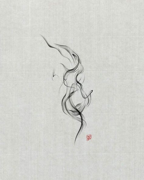 Mini Fire Tattoo, Black And Grey Fire Tattoo, Fire Related Tattoos, Abstract Fire Tattoo, Messy Tattoo Style, Fire Snake Tattoo, Smokey Tattoo Ideas, Black Fire Tattoo, Incense Tattoo