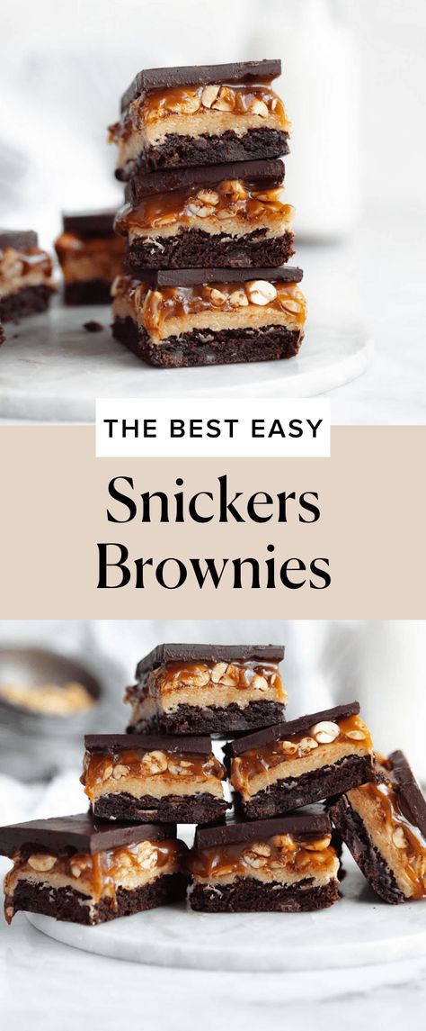 Caramel Nut Brownies, Snickers Nougat Recipe, Peanut Butter Caramel Brownies, Chocolate Caramel Dessert Recipes, Snickers Brownies, Snicker Brownies, Church Recipes, Caramel Brownies Recipe, Nougat Recipe