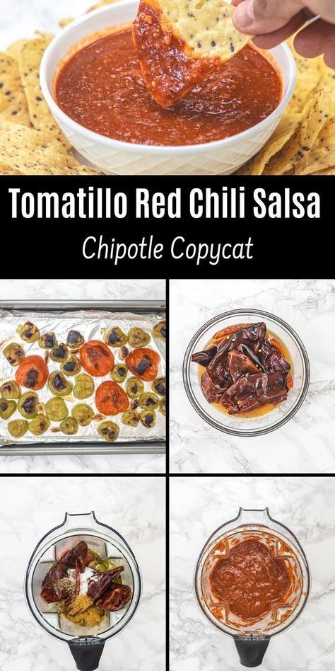 Chipotle Spicy Salsa, Chipotle Red Sauce Recipe, Tomatillo Red Salsa, Rojo Salsa Recipe, Chipotle Tomatillo Salsa Recipe, Spicy Red Salsa Recipe Mexican, Chipotle Hot Salsa Copycat, Chipotle Red Salsa Copycat, Chipotle Red Salsa