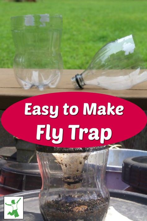 Quick and Easy Homemade Fly Trap (really works!) - Healthy Home How To Catch Flies, Diy Fly Trap Outdoor, House Fly Traps, Flies Trap Diy, Homemade Fly Traps, Fruit Fly Trap Diy, Diy Fly Trap, Fly Bait, Bug Trap