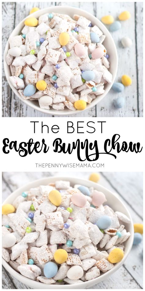 Easter Bunny Chow, Bunny Chow Recipe, Traditional Easter Recipes, Chow Recipe, Muddy Buddies Recipe, Easter Food Appetizers, Bunny Chow, Easter Appetizers, Easter Snacks