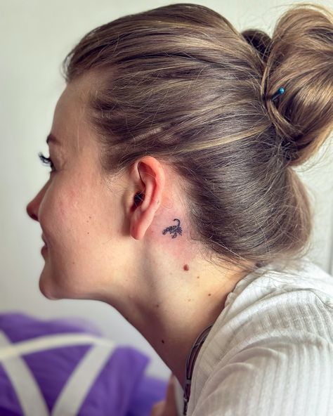 First tattoo! A little scorpion behind the ear – a symbol of strength and resilience 🦂✨ I’m truly honored to be chosen for creating your first tattoo🥹💜 #tattoodublin Tattoo Dublin, Scorpion Tattoo, Symbol Of Strength, Symbols Of Strength, A Symbol, The Ear, First Tattoo, Tattoo Artist, Scorpion