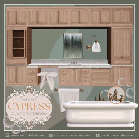 cypress - previews only. | Patreon Sims 4 Bathhouse, Sims 4 Sundays, Bathtub Sims 4 Cc, Sims 4 Cc Sundays, Sims 4 Cc Bathroom Sink, Sims 4 Cc Art Studio, Sims 4 Bathtub, Sims 4 Washing Machine Cc, Sims 4 Bathroom Cc Patreon