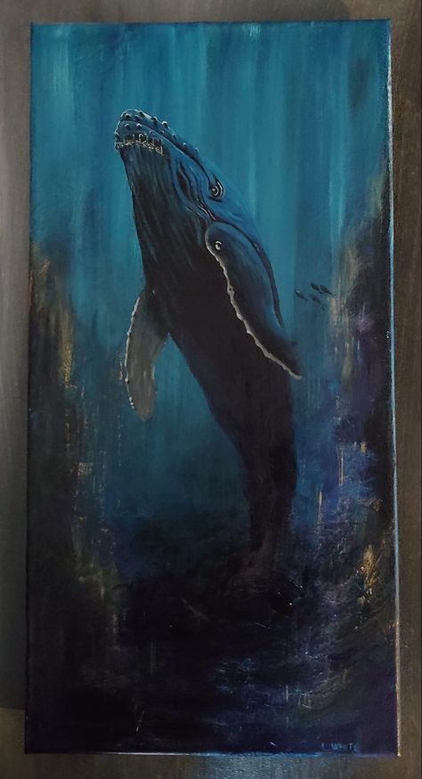 Whale Painting, الفن الرقمي, Whale Art, Soyut Sanat Tabloları, Art Competitions, Water Art, Nature Art Painting, A Level Art, Humpback Whale