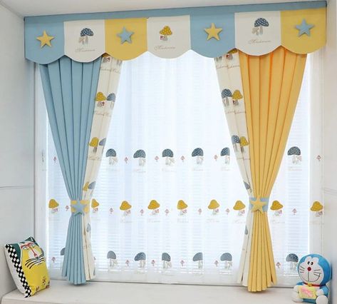 Kids Room Curtain Ideas, Curtains Childrens Room, Childrens Curtains, Curtains Grommet, Baby Room Curtains, Kindergarten Decorations, Kids Room Curtains, India For Kids, Curtains Living Room Modern